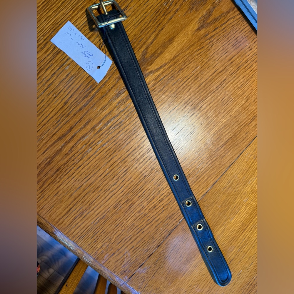 Strap Extender made from a Black/Brass Leather Vintage Coach strap and buckle